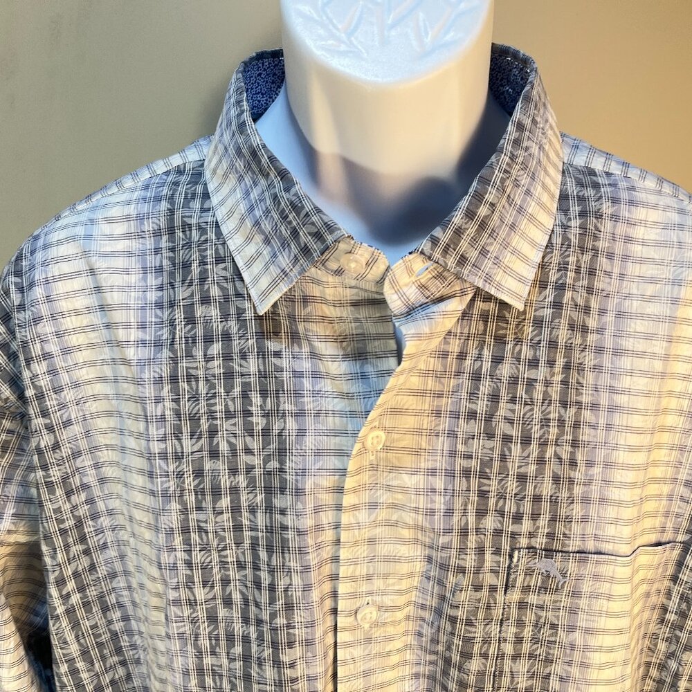 🌊 Tommy Bahama Men’s XL The Newport Coast White Blue Gray Shirt Mint Condition